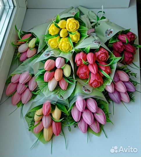 Букеты тюльпанов. Мыло ручной работы