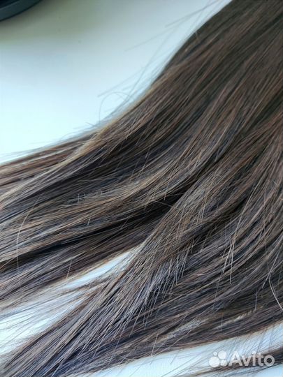 Накладной хвост, русые волосы, на завязках