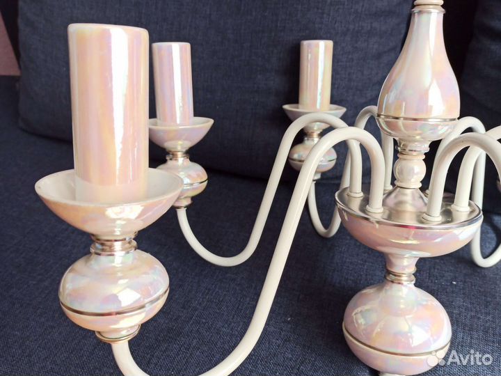 Керамическая люстра СССР канделябр с паспортом
