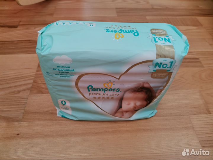 Подгузники pampers premium care 0 новые