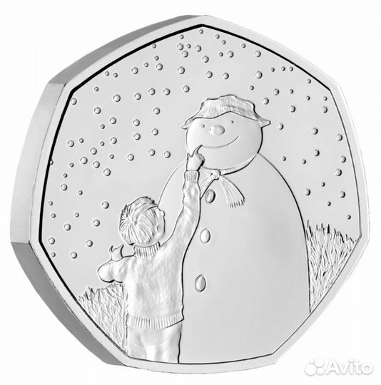 50 пенсов Великобритания 2020-2022 - Снеговик