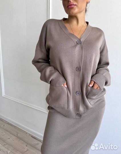 Костюм женский двойка с юбкой трикотаж