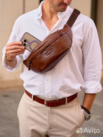 Сумка мужская из натуральной кожи