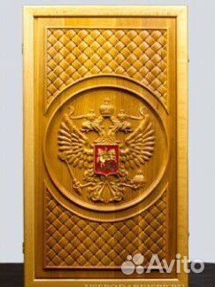 Нарды резные из натурального дерева «Россия» 2в1