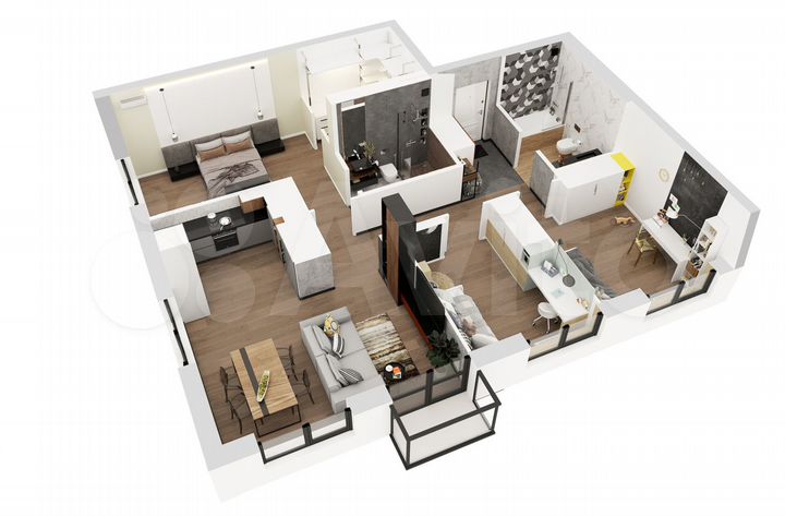 3-к. квартира, 90,7 м², 9/23 эт.