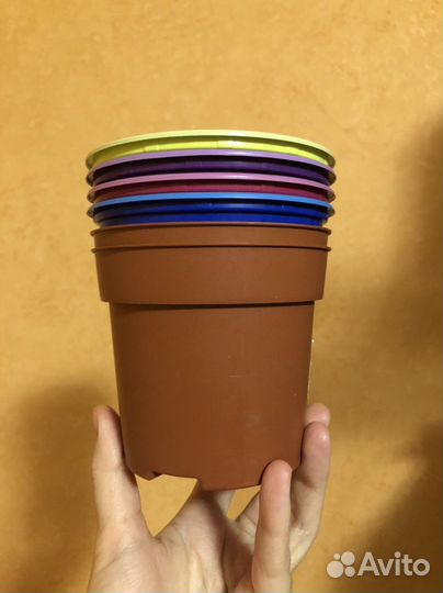 Кашпо/горшок 1л с поддоном для растений