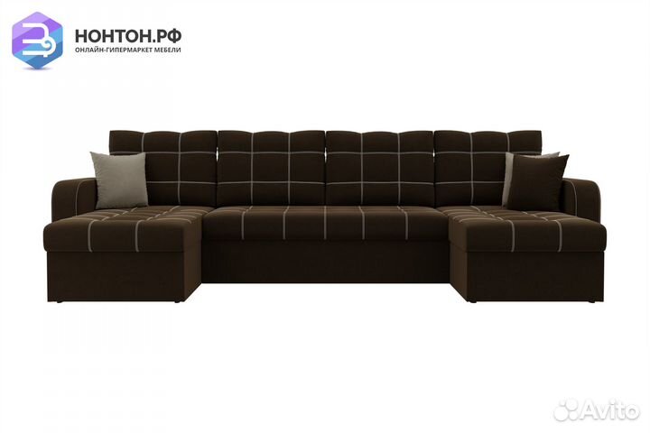 Диван п-образный дельфин Ливерпуль микровельвет ко