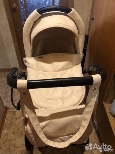 Коляска универсальная 2в 1 из эко кожи