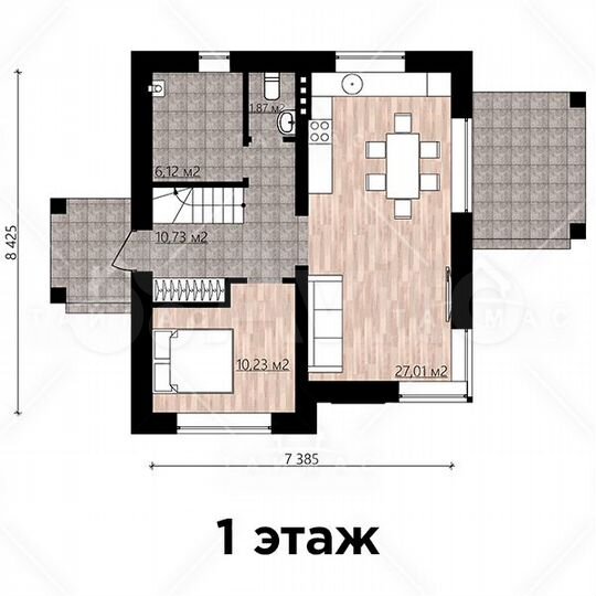 Дом 125 м² на участке 9 сот.