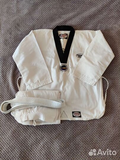 Кимоно Taekwondo w.t.f белое Green Hill рост 150