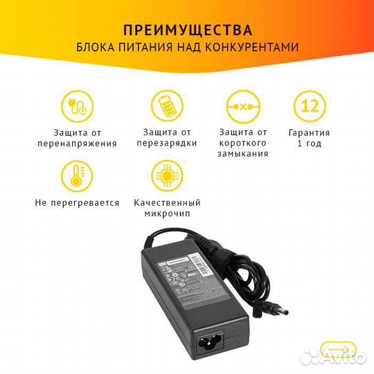 Блок питания для ноутбука HP Pavilion dv6000, dv80