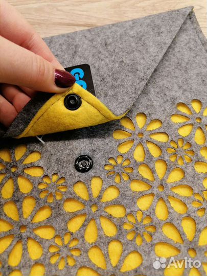 Чехол для планшета 26 х 21 см новый серый жёлтый