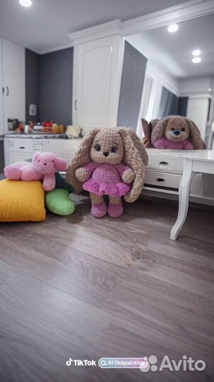 Вязаный зайка в наличии