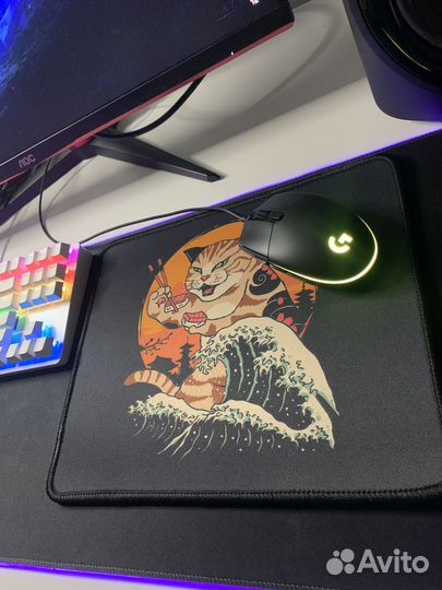 Новый Игровой Коврик для мыши Japan Cat