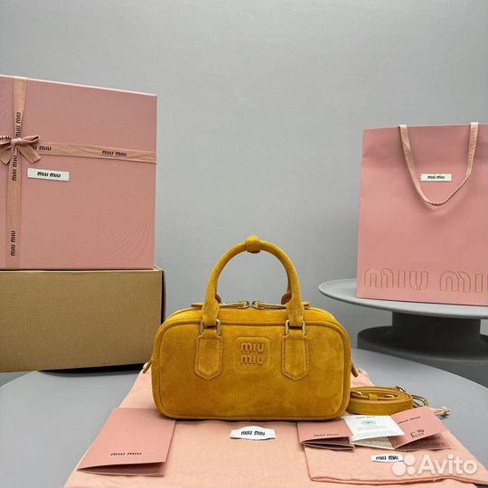 Сумка женская натуральная замша коричневая miu