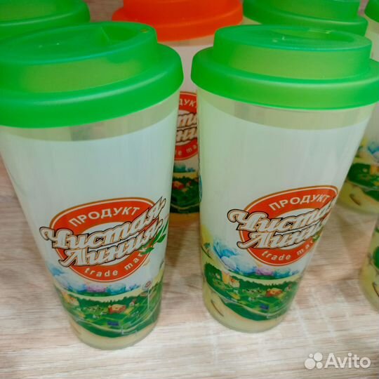 Стаканы пластиковые Чистая линия