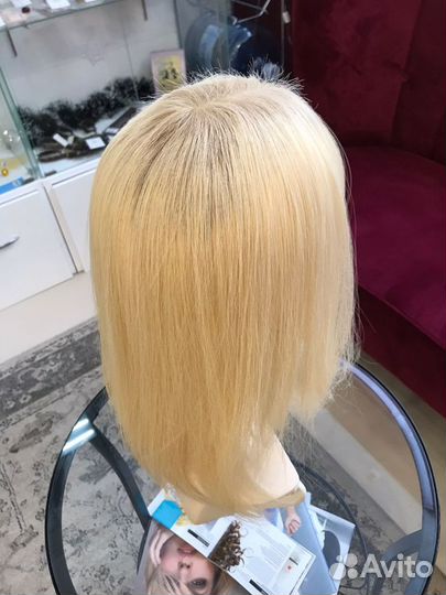 Накладка на пробор из натуральных волос (35см)