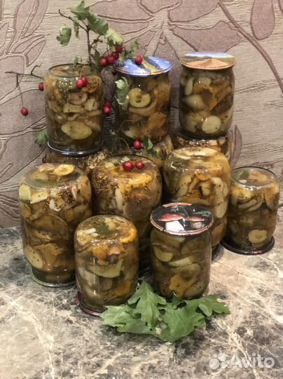 Грибы соленые, сушеные:белый, рыжик, лисичка