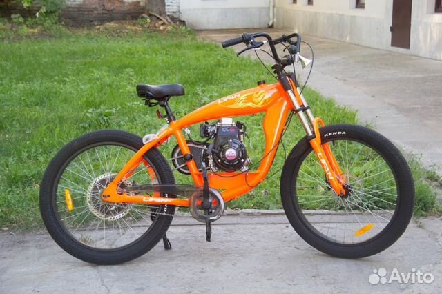 Велосипед фэтбайк с веломотором lifan (4-х тактный