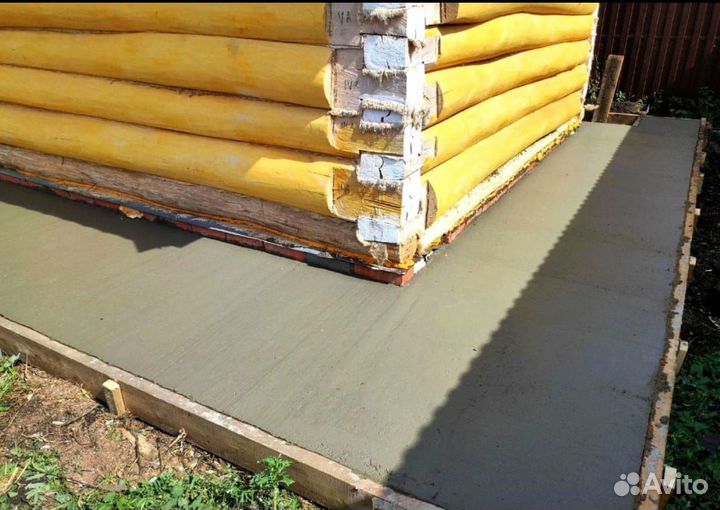 Фундаментные бетонные работы всех видов отмостки