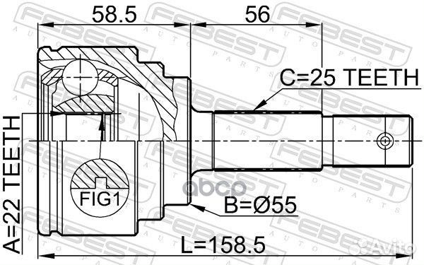 ШРУС наружный 22X55X25 nissan almera N16 00- 02