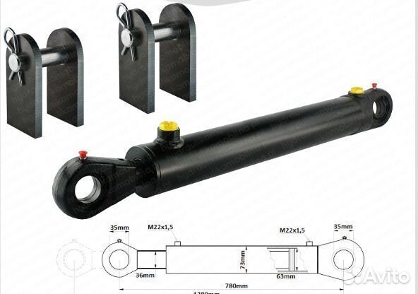 Гидравлический цилиндр двойного действия в комплек