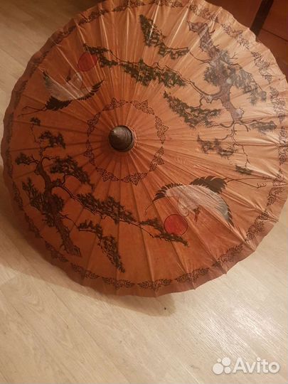 Бамбуковый зонт веер большой