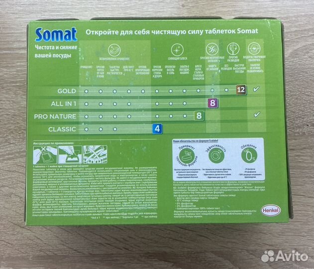 Таблетки для посудомоечных машин somat