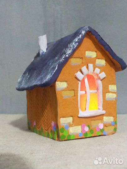 Статуэтка кролик заяц глиняный подсвечник