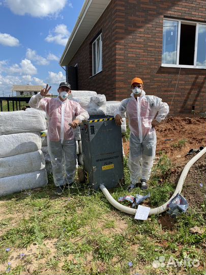 Утепление крыши эковатой, задувным базальтом