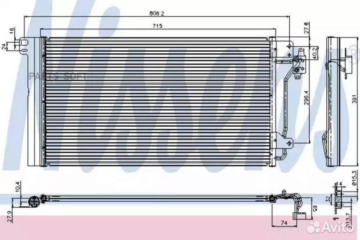 Радиатор кондиционера VW caravelle (2003) 2.5 TDI