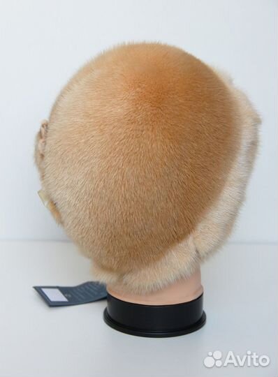 Новая норковая меховая шапка шляпа персиковая