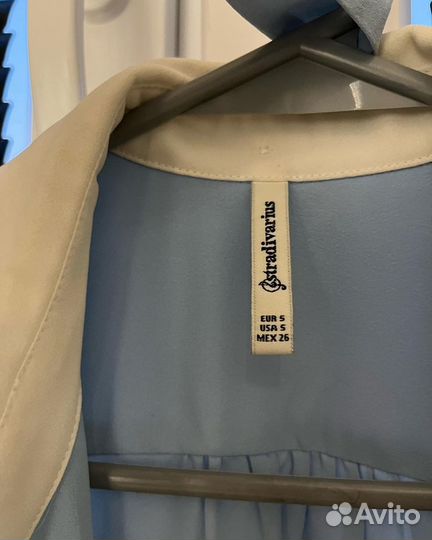 Рубашка блуза блузка stradivarius голубая