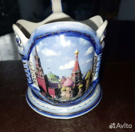 Гжель подстаканник. Авторская роспись