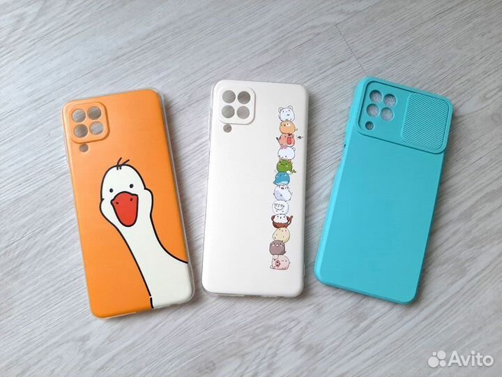 Чехлы на samsung a22 (новые) цена за все