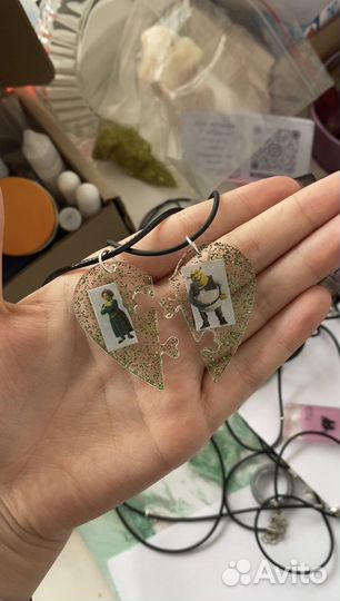 Парные кулоны из эпоксидной смолы