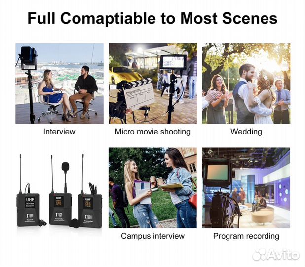 Петличный радиомикрофон xtuga CM7 + кейс до 50м