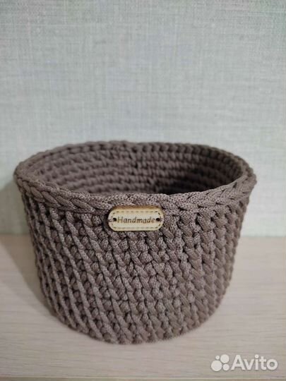 Вязаные корзинки из шнура, для хранения мелочей