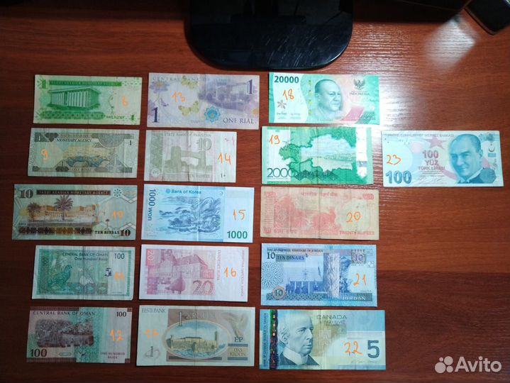 Банкноты, Купюры, Боны разных стран мира