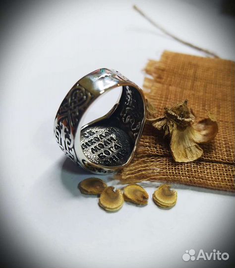 Кольцо печатка серебро925, св. Николай чудотворец