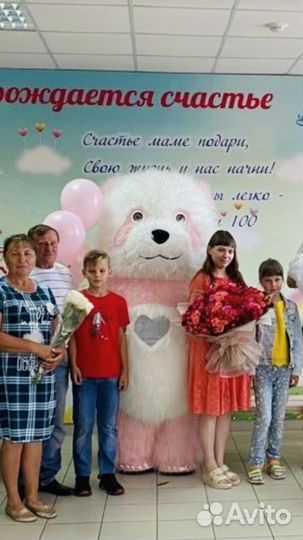 Бело розовая панда Ягодка