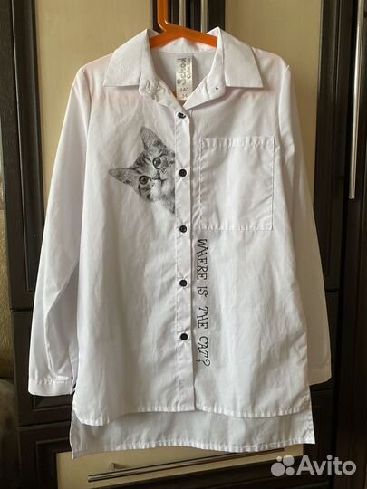 Белая рубашка детская 140