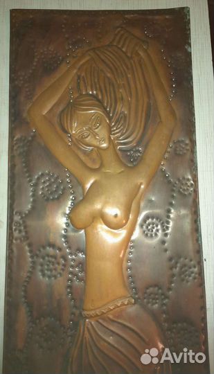 Чеканка медная картина на тему отдыха