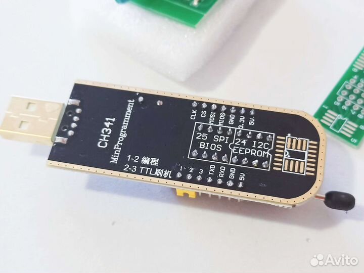 USB Программатор ch341a + адаптер прищепка