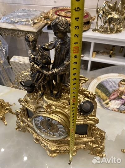 Бронзовые часы и канделябры набор каминный