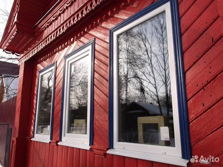 Пластиковые окна в деревянный дом, район, дача