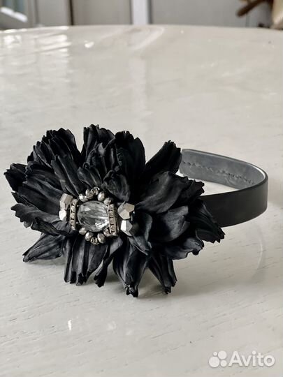 Ободок на волосы «Цветок» из натуральной кожи