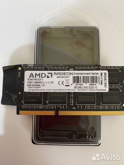 Оперативная память ddr3 для ноутбука 8gb 1600 MHz