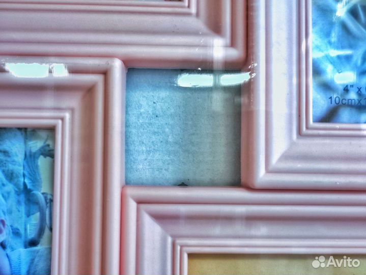 Рамка для фото, мультирамка, коллаж розовая 10*15л