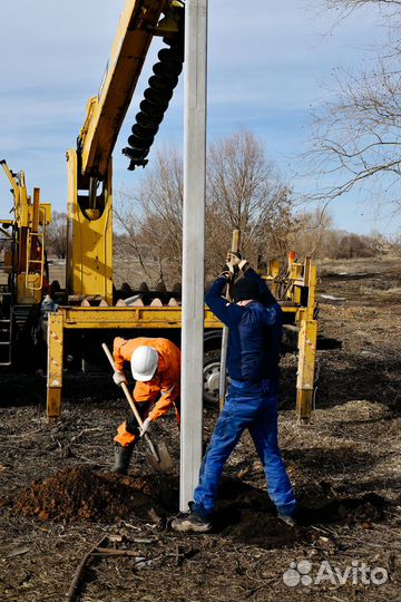 Установка опор лэп